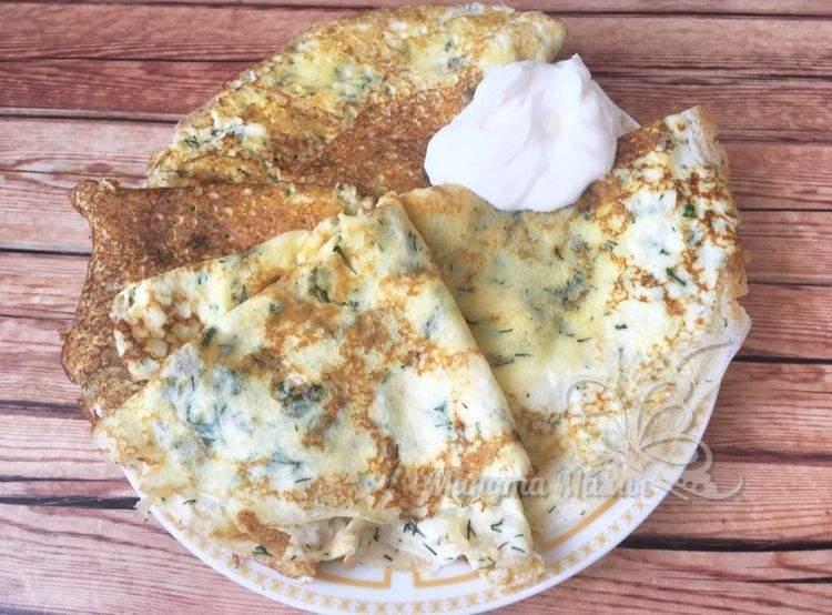 Сырные блинчики с зеленью - очень простой рецепт с фото пошагово
