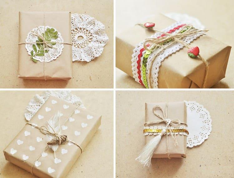 Как обвязать шпагат вокруг подарка и завернуть его в крафт-бумагу. упаковка подарков в самодельную упаковку