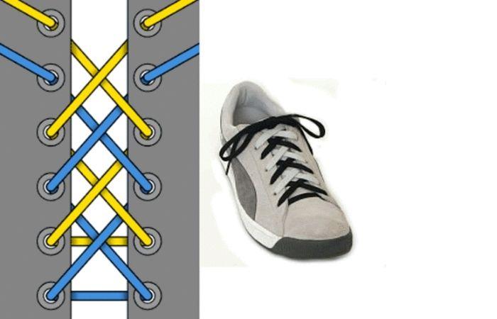 как завязывать шнурки на кроссовках 