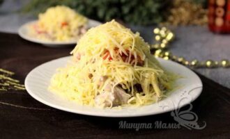 Салат с языком и шампиньонами - рецепт с фото пошагово