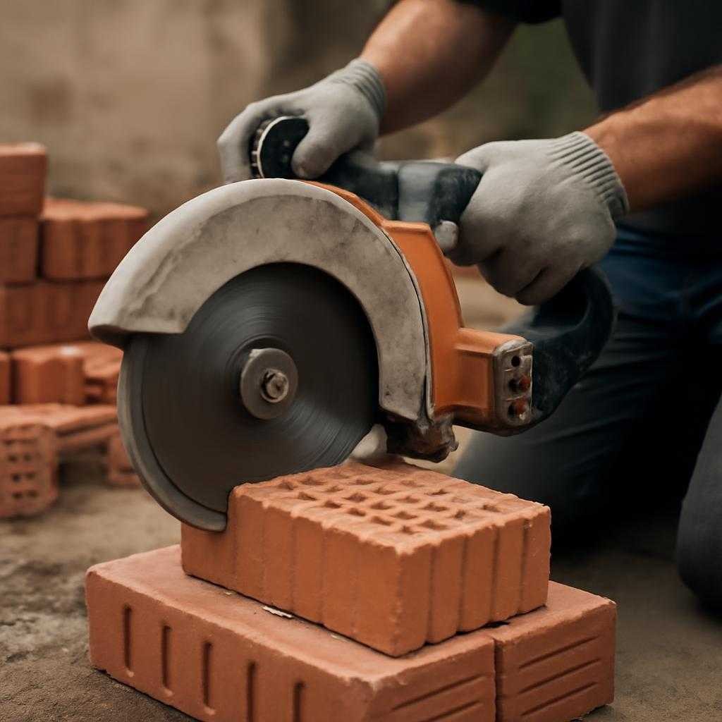 резка кирпича